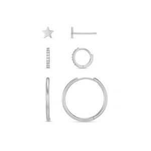 Hovedbilde Orelia &oslash;redobber Star & Mixed Hoop - s&oslash;lv