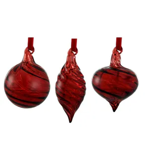 Hovedbilde Glassornament ass. – Burgundy, 6 cm