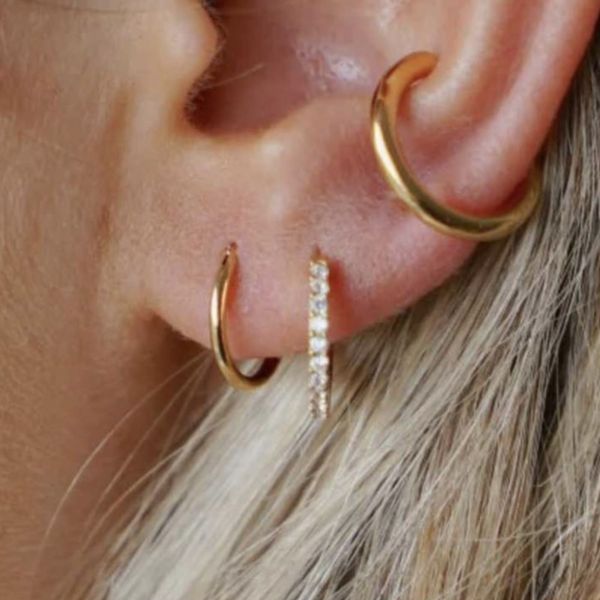 Orelia &oslash;redobber Mini Pave Huggie Hoop - gull
