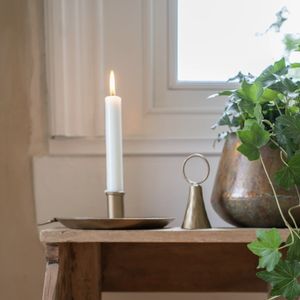 Hovedbilde Lysestake 13cm i smidd jern med messingfinish