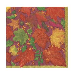 Hovedbilde Servietter Swirling Leaves Burgundy - kaffe