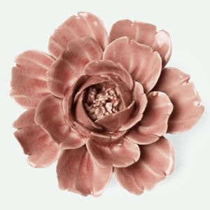 Hovedbilde Blomst I keramikk - Champagnerosa rose 10cm