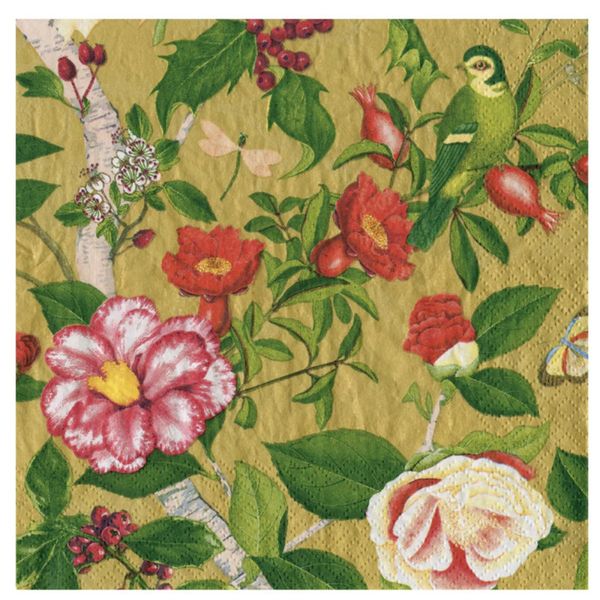 Servietter Christmas Chinoiserie Gold -lunsj