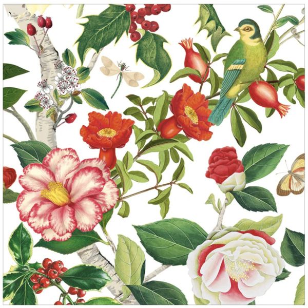 Servietter Christmas Chinoiserie White - lunsj