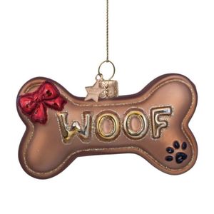 Hovedbilde Julekule Woof hundebein h5cm