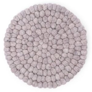 Hovedbilde Brikke i ull 19cm - lys gr&aring;