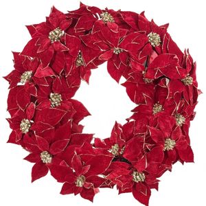 Hovedbilde Krans med julestjerner og glitter – 55 cm