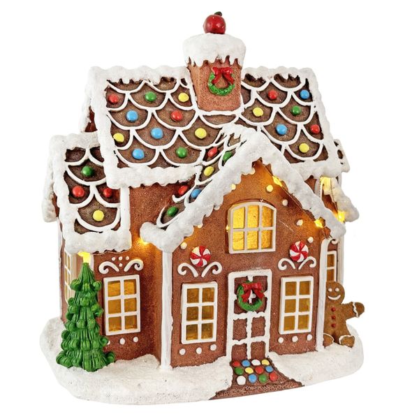 Shishi pepperkakehus med LED – 25x17x27cm