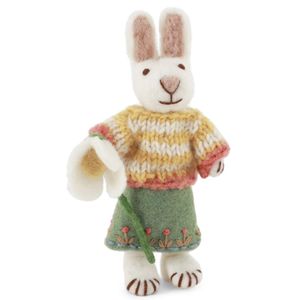 Hovedbilde Hvit kanin med sn&oslash;klokke 12 cm