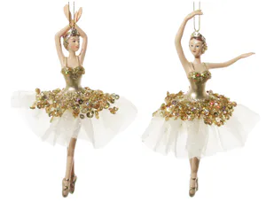 Hovedbilde Ballerina 1stk med gull tutu 16cm